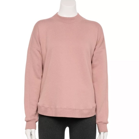 NWT Tek Gear Ultrasoft Fleece Mockneck Sweatshirt in Pink - Picture 1 of 5